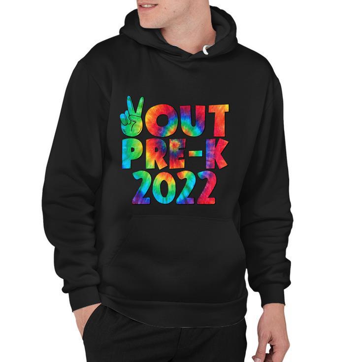 Peace Out Pregiftk 2022 Tie Dye Happy Last Day Of School Funny Gift Hoodie