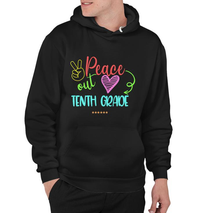 Peace Out Tenth Grade Graphic Plus Size Shirt For Teacher Female Male Students Hoodie