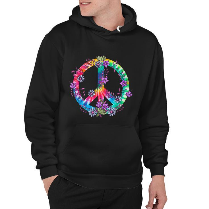 Peace Sign Love Flowers 60S 70S Tie Dye Hippie Costume Hoodie