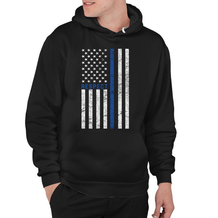 Police American Flag Respect The Blue Hoodie
