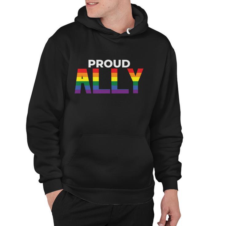 Proud Ally Lgbt Gay Pride Lesbian Bisexual Ally Quote V2 Hoodie