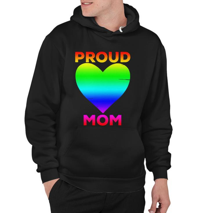 Proud Mom Heart Flag Parent Of Lgbtq Lesbian Bi Trans Gift V2 Hoodie
