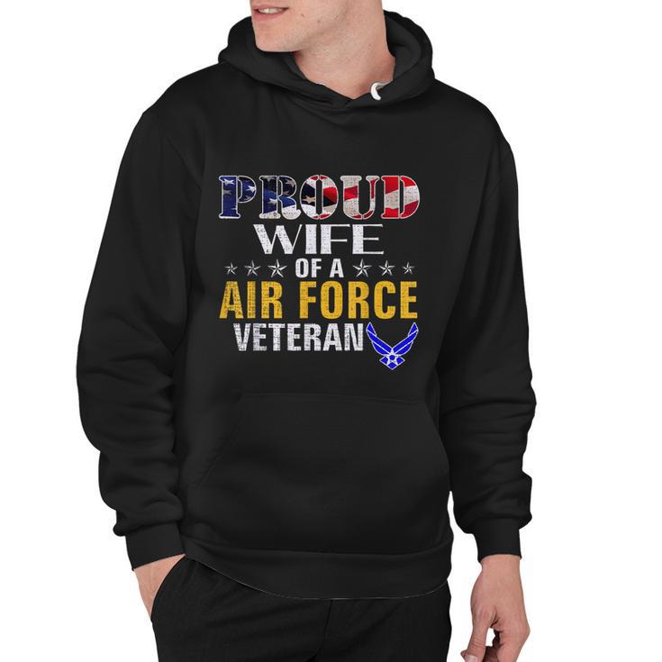 Proud Wife Of A Air Force Veteran American Flag Military Hoodie