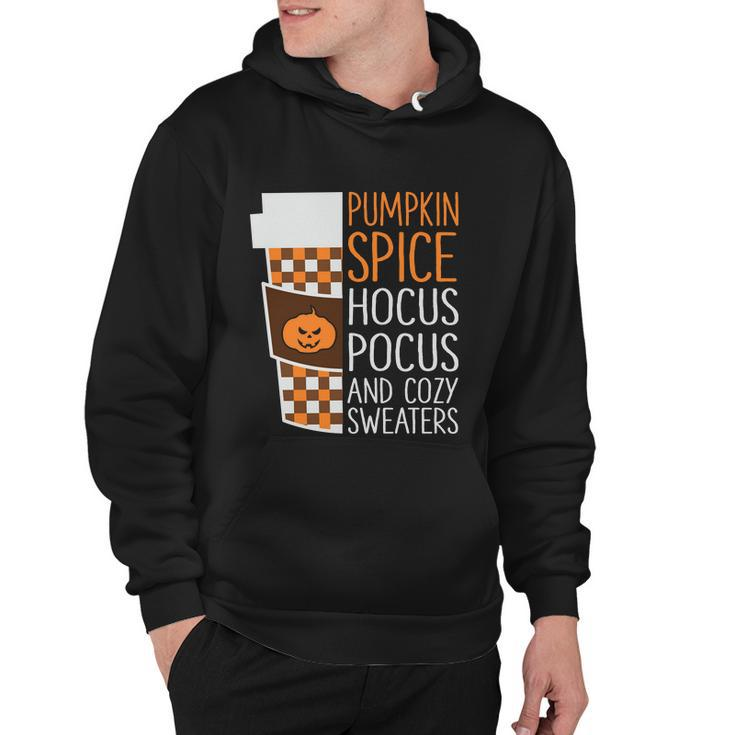 Pumpkin Spice Hocus Pocus And Cozy Sweaters Halloween Quote Hoodie