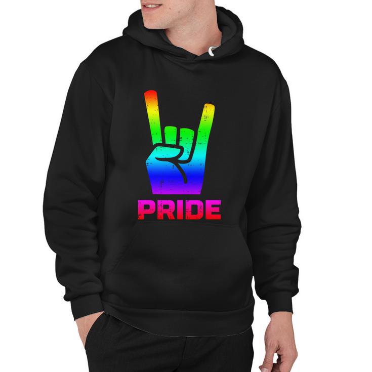 Rainbow Rock Hand Sign Pride Punk Gay Flag Lgbtq Men Women Gift Hoodie