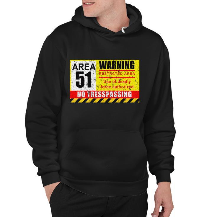 Restricted Area 51 No Trespassing Funny Hoodie