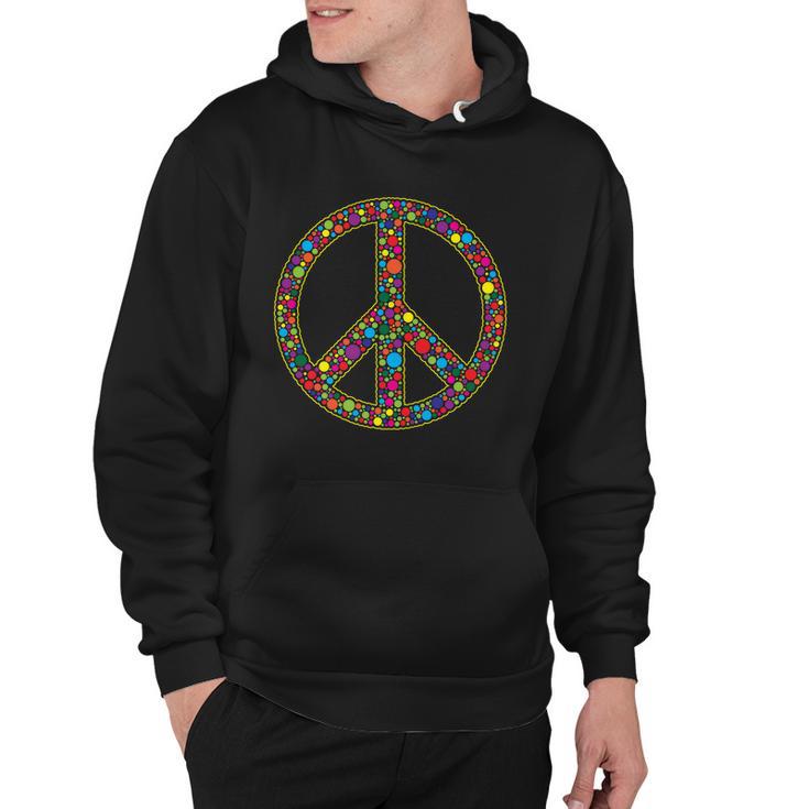 Retro 70S Polka Dot Peace Sign Tshirt Hoodie