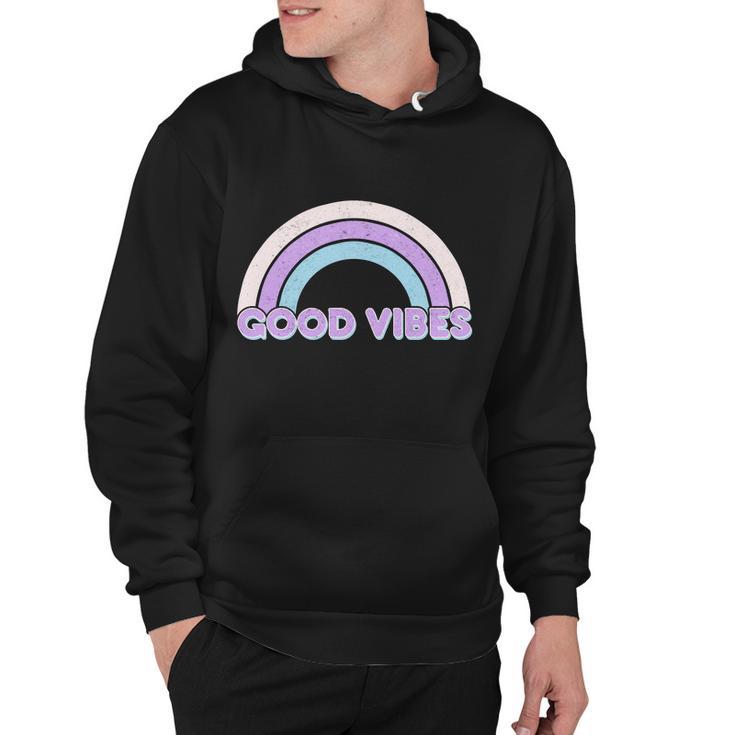 Retro Good Vibes Rainbow Hoodie