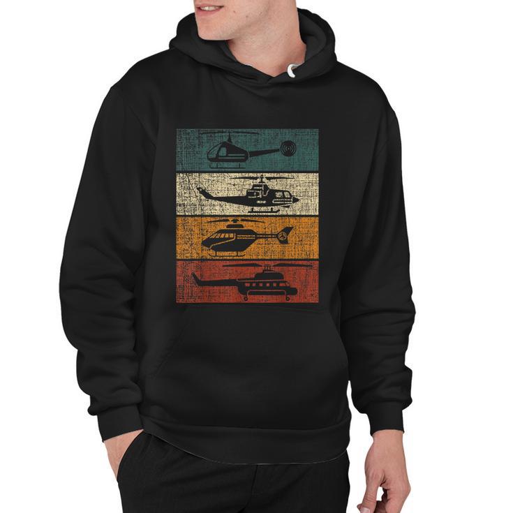 Retro Helicopter Pilot Vintage Aviation Hoodie