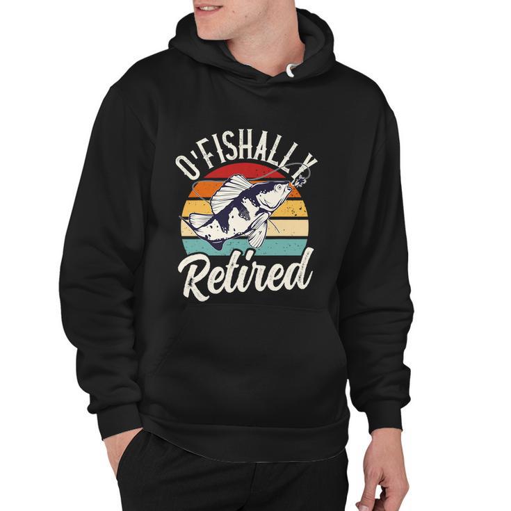 Retro Retirement Ofishally Retired Funny Fishing Hoodie