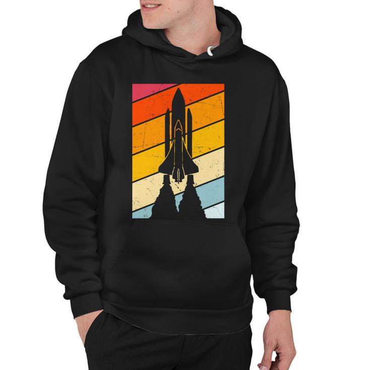 Retro Space Rocket Launch Hoodie