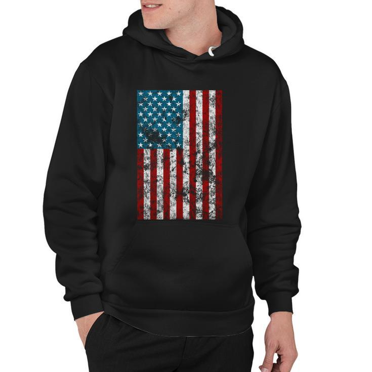 Retro Style 4Th July Usa Patriotic Distressed America Flag Gift Hoodie