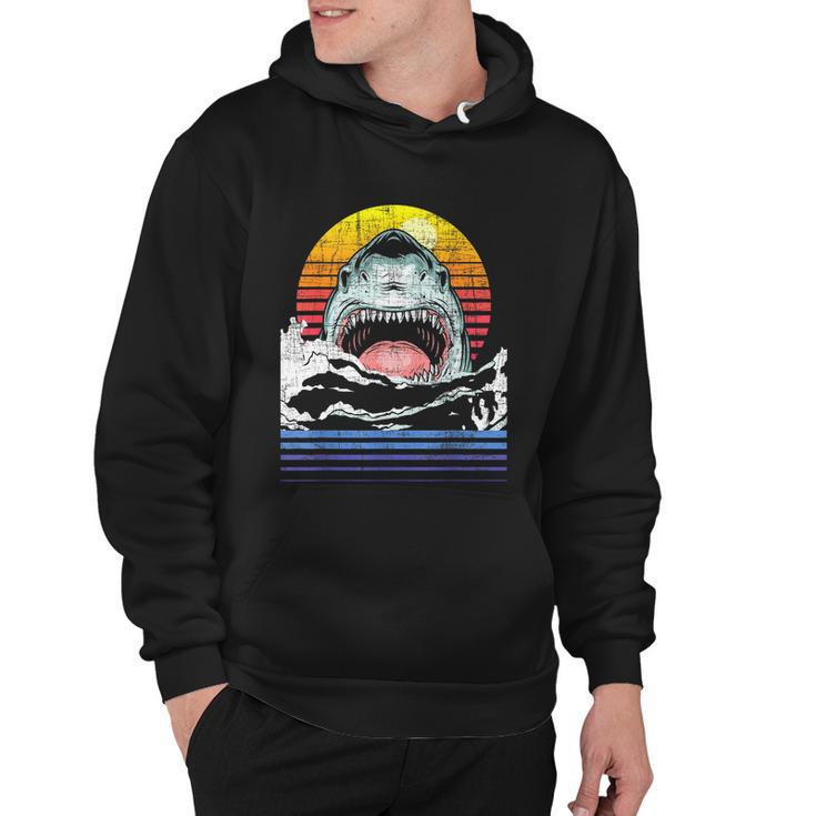 Retro Vintage Shark Marine Biologist Wildlife Shark Lovers Hoodie