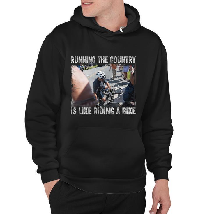 Running The Country Is Like Riding A Bike Joe Biden Funny Design Anti Biden Hoodie