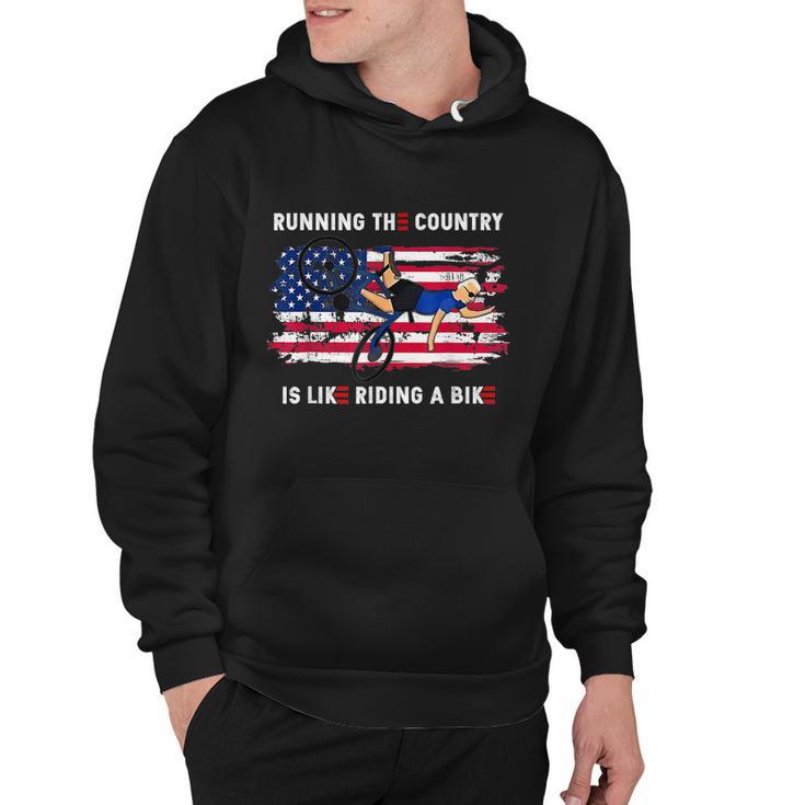 Running The Coutry Is Like Riding A Bike Joe Biden Funny Vintage Hoodie