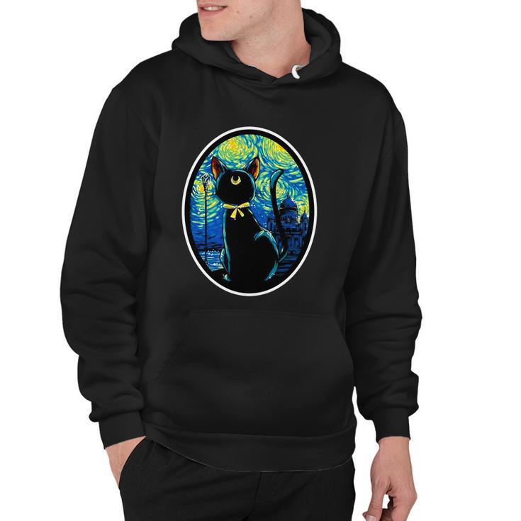 Sailor Moon Cat Starry Night Van Gogh Hoodie