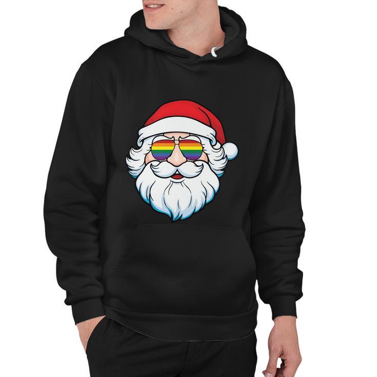 Santa Claus Christmas Sunglasses Lgbt Gay Pride Lesbian Bisexual Ally Quote Hoodie