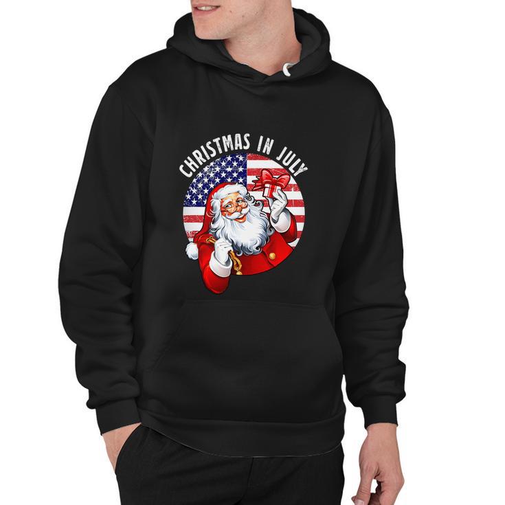 Santa Hat Summer Party Funny Christmas In July Hoodie