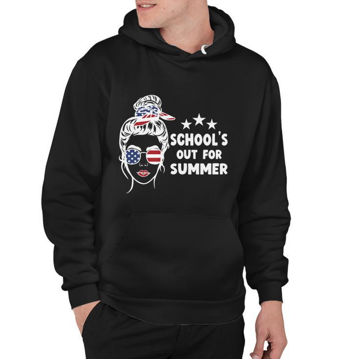 Schools Out For Summer Last Day Of School Messy Bun Us Gift Hoodie