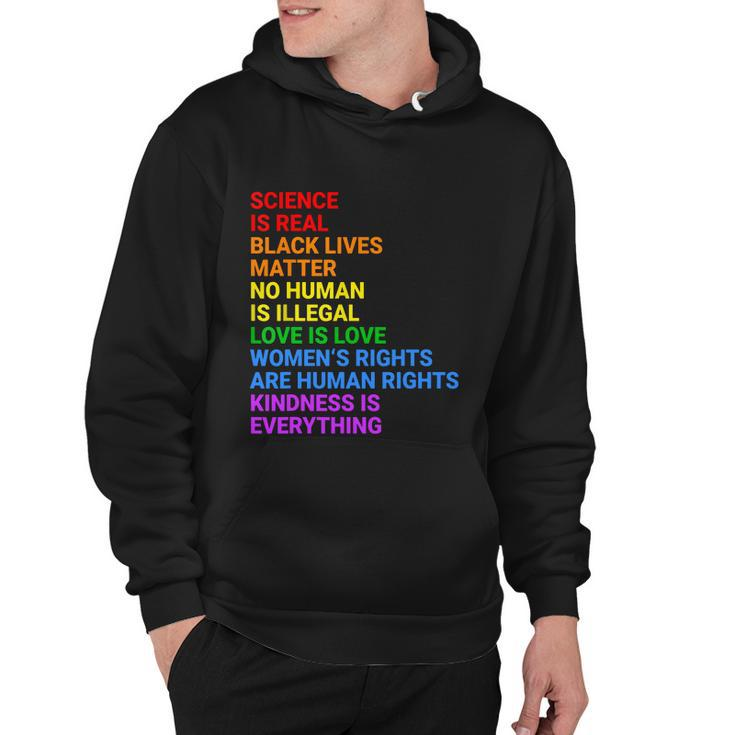 Science Is Real Black Lives Matter No Human Is Illegal Love Hoodie