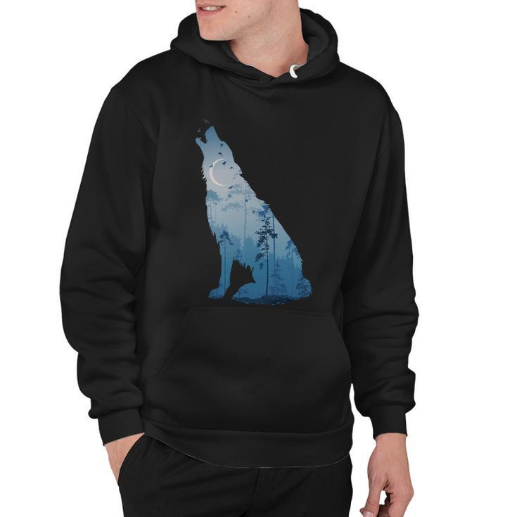 Silhouette Of The Howling Wolf Hoodie