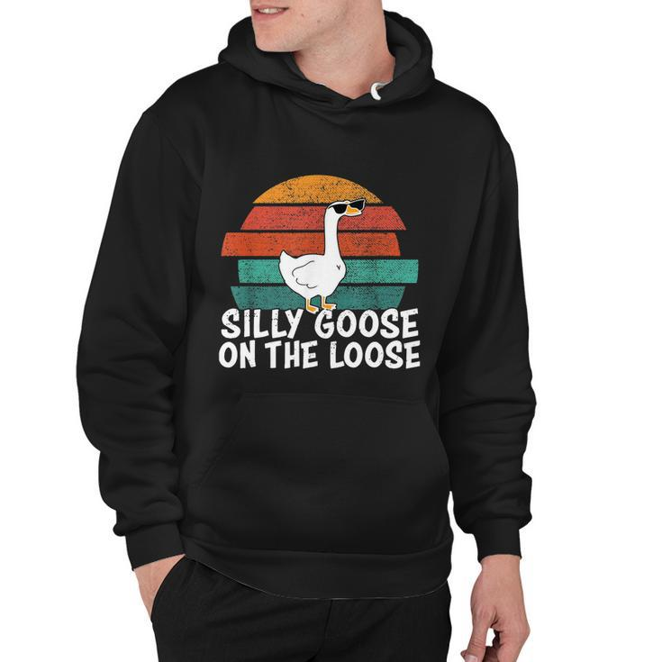 Silly Goose On The Loose Vintage Retro Sunset Tshirt Hoodie