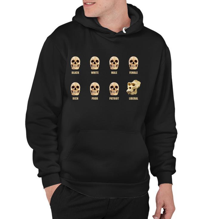 Skulls Of Modern America Funny Liberal Monkey Skull Hoodie