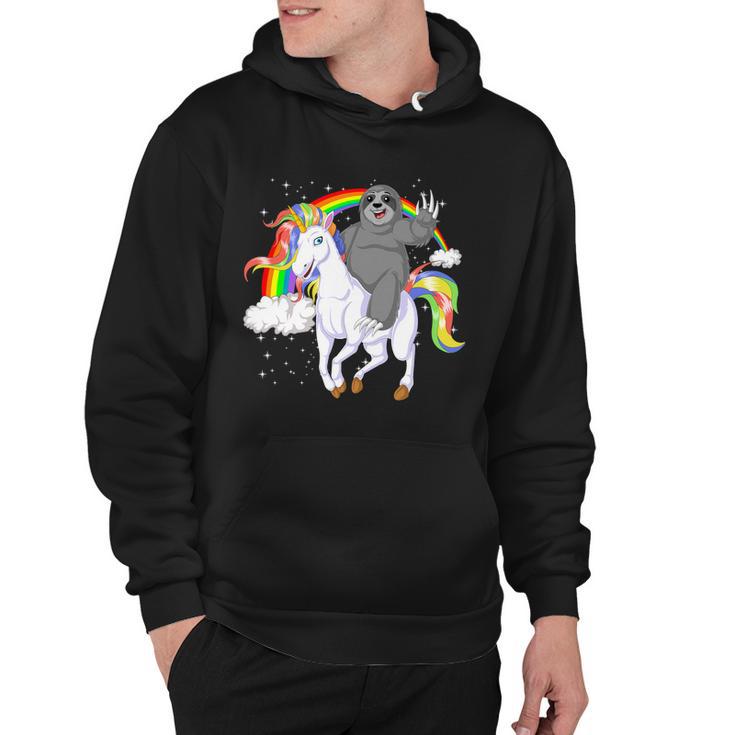 Sloth Riding Unicorn V2 Hoodie