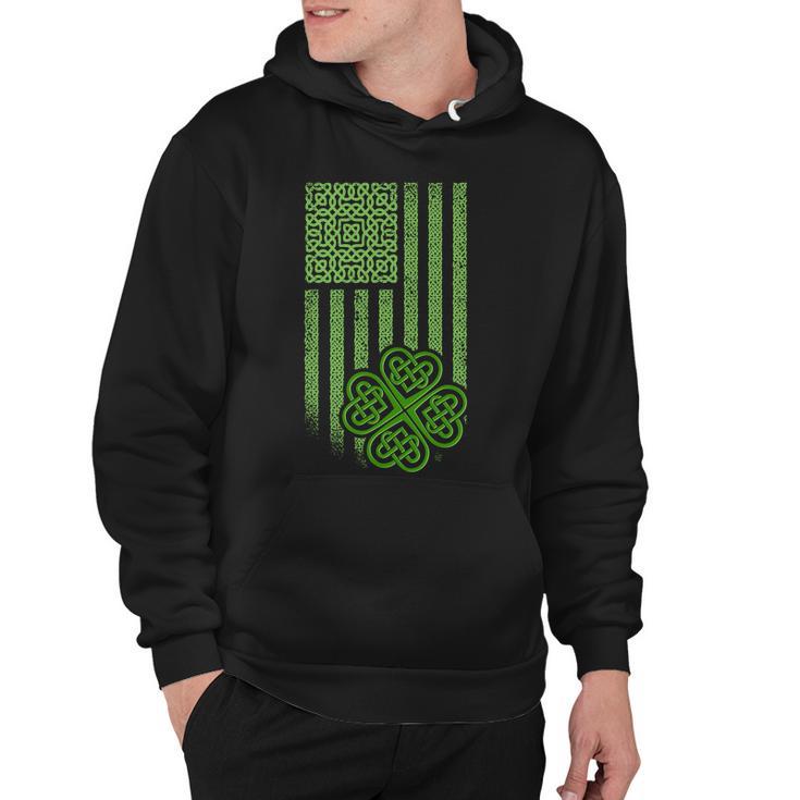 St Patricks Day Celtic Shamrock Us American Flag Hoodie