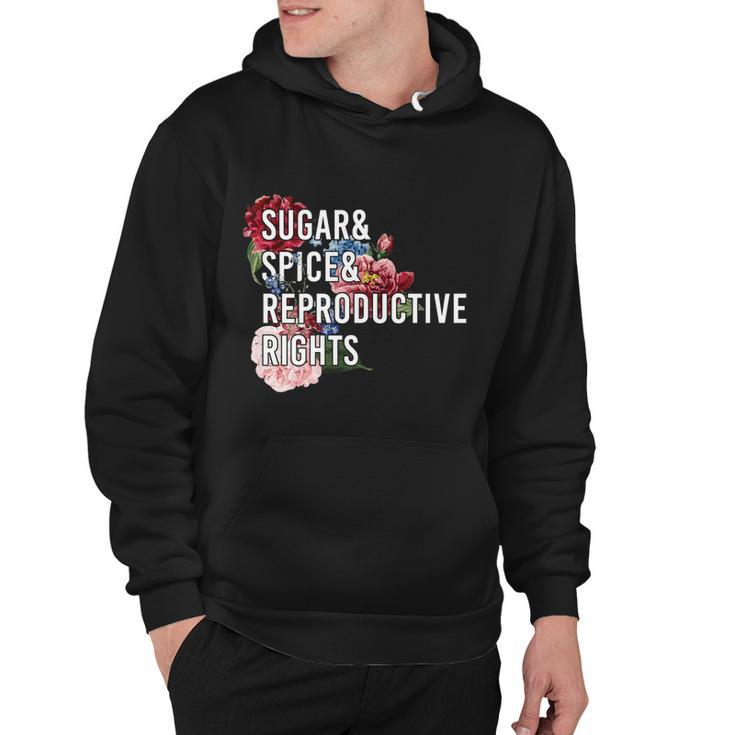 Sugar And Spice And Reproductive Rights Floral Progiftchoice Funny Gift Hoodie