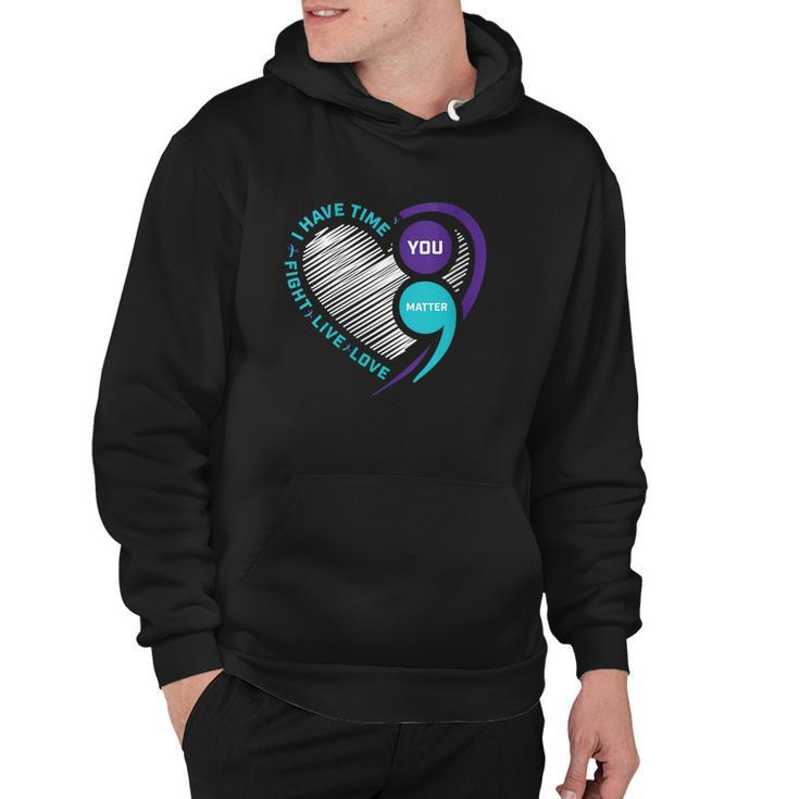 Suicide Awareness Prevention Heart Semi Colon You Matter Tshirt Hoodie