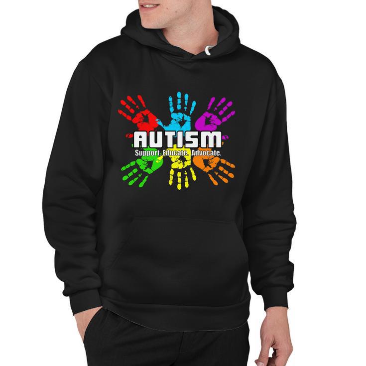 Support Educate Advocate Autism Handprint Tshirt Hoodie