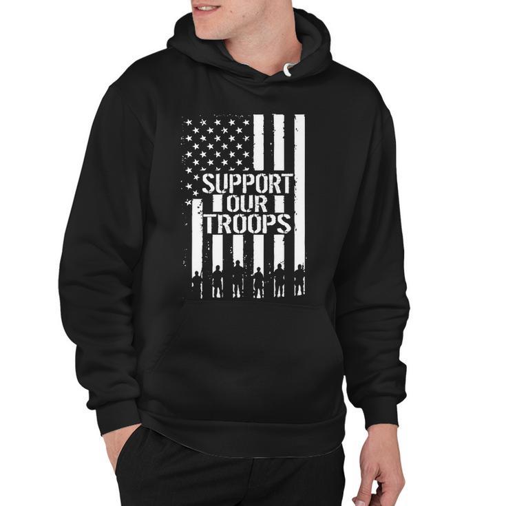 Support Our Troops Distressed American Flag Hoodie