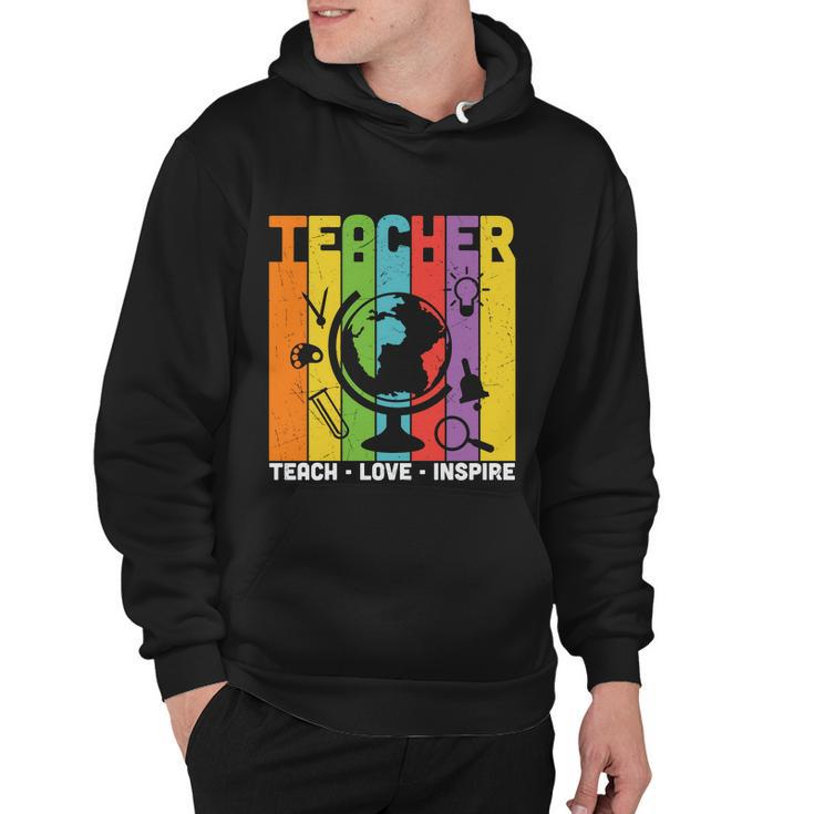 Teach Love Inspire Proud Teacher Graphic Plus Size Shirt For Teacher Female Male Hoodie