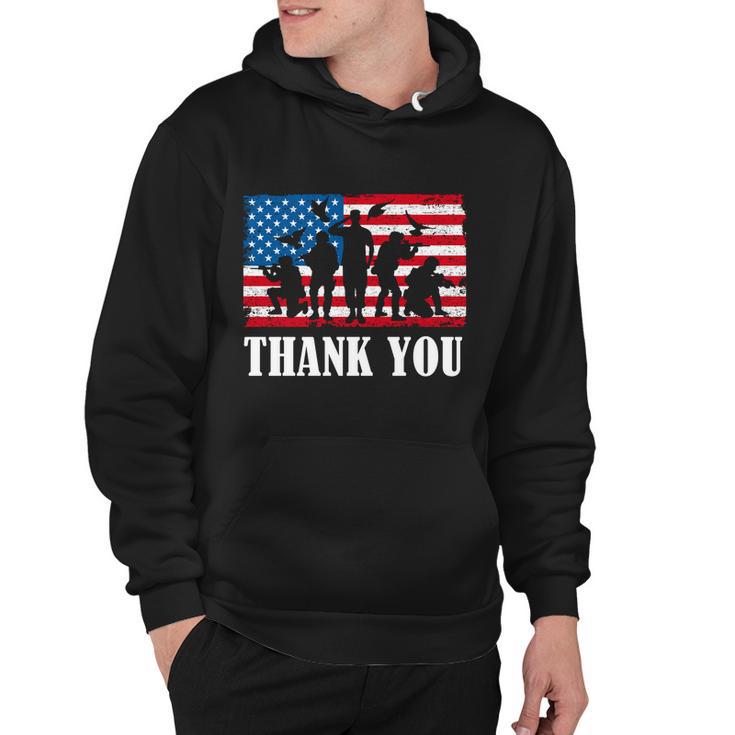 Thank You Army Memorial Day Partiotic Military Veteran Gift Hoodie