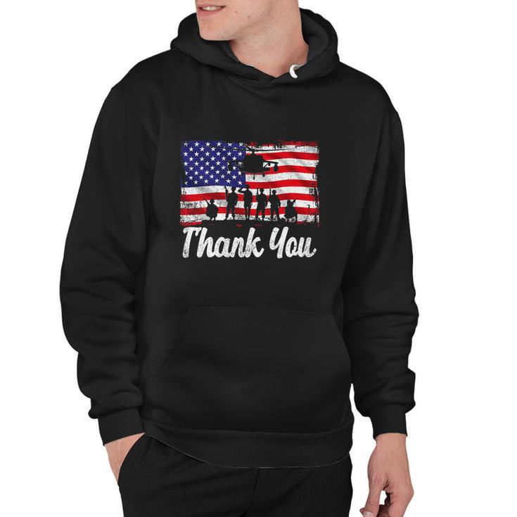 Thank You Army Usa Memorial Day Partiotic Military Veteran Hoodie