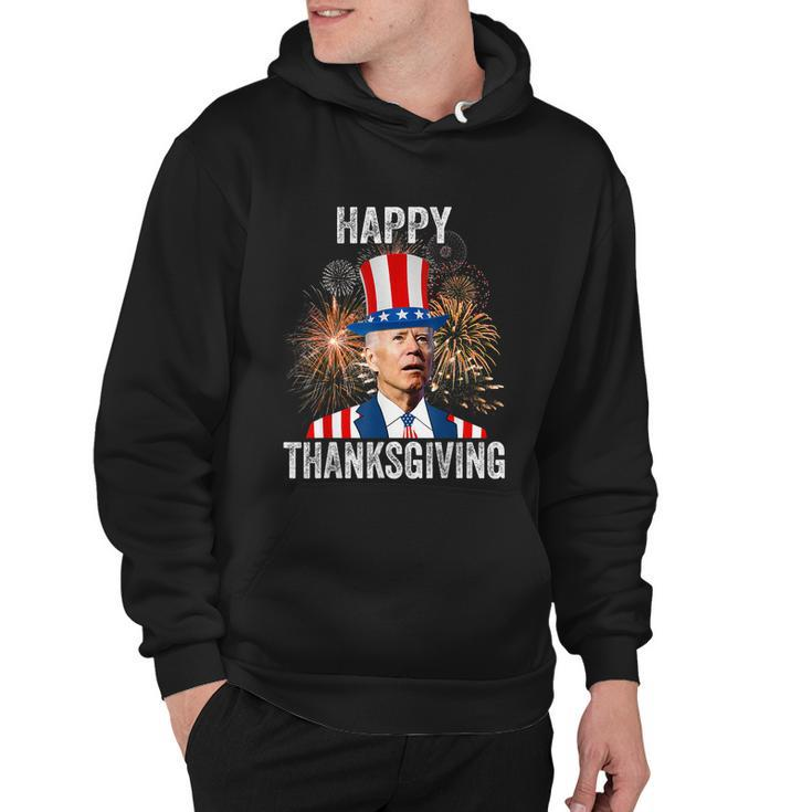 Thanksgiving Funny Happy 4Th Of July Anti Joe Biden Hoodie