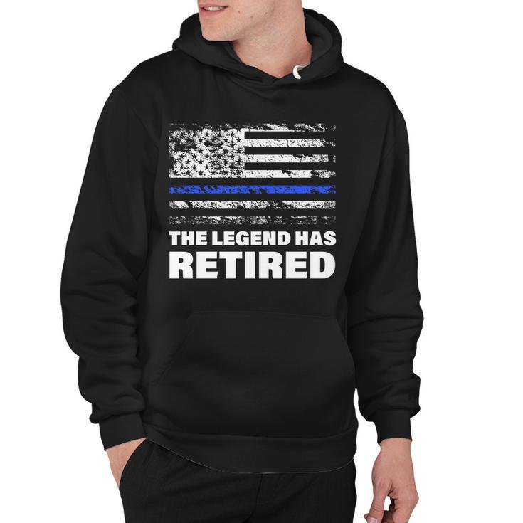 The Legend Has Retired Blue Thin Line Tshirt Hoodie