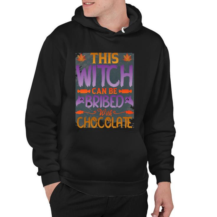 This Witch Can Be Bribed With Chocolate Halloween Quote Hoodie