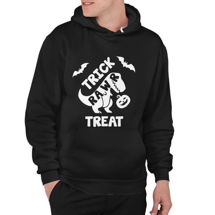 Trick Raw Treat Dinosaur Halloween Quote Hoodie