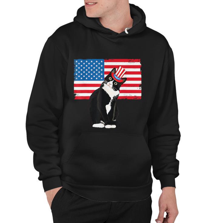 Tuxedo Cat 4Th Of July Hat Patriotic Gift Adults Kids Hoodie