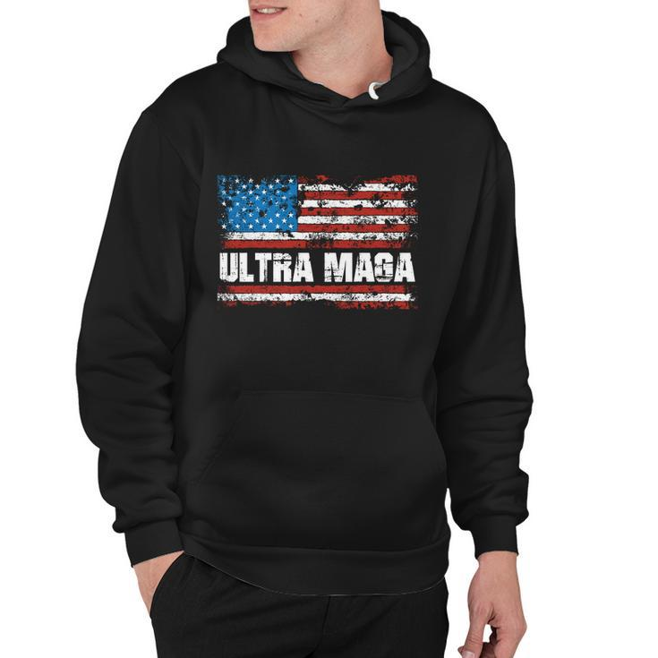 Ultra Maga Distressed United States Of America Usa Flag Hoodie