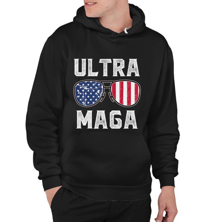 Ultra Maga Sunglasses American Flag Funny Anti Biden Hoodie