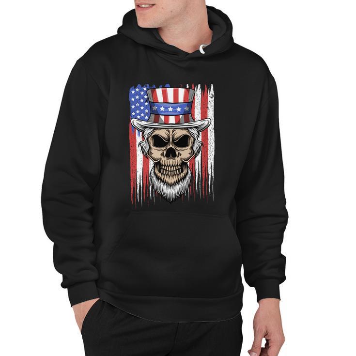 Uncle Sam Skull 4Th Of July American Flag Usa Hoodie