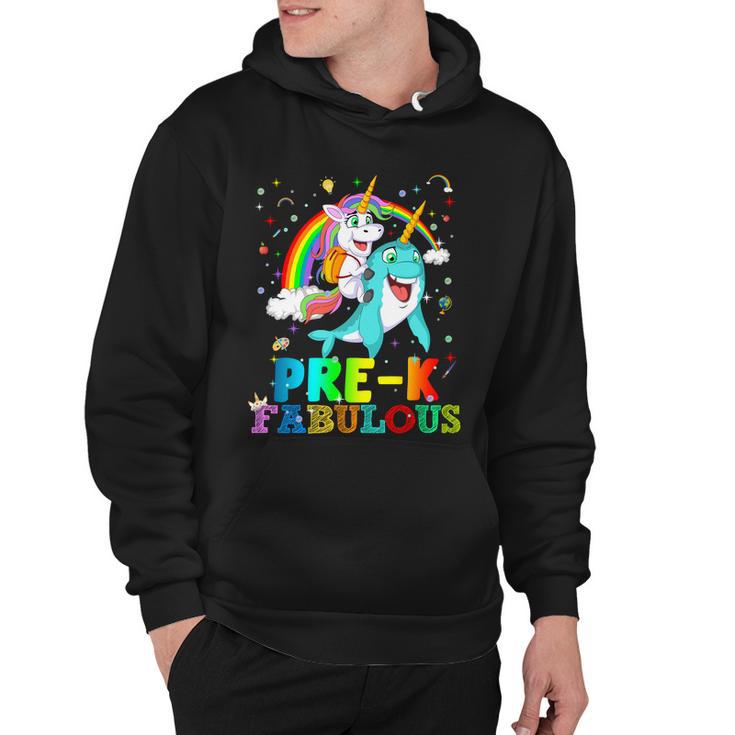 Unicorn Riding Narwhal Prek Fabulous Hoodie