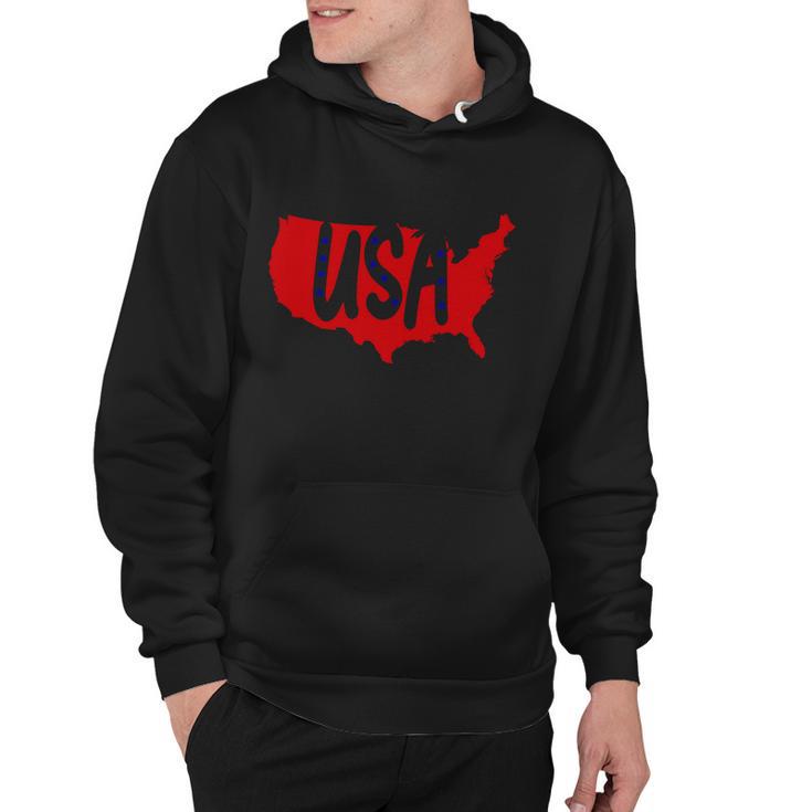 Usa Map Patriotic Celebrate 4Th Of July Hoodie