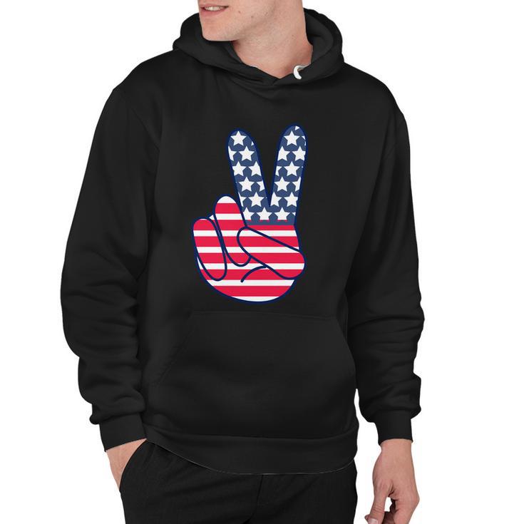 Usa Simple Peace Sign Hoodie