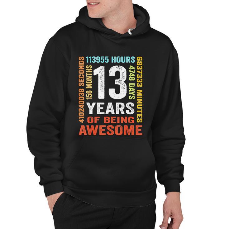 Vintage 13Th Birthday Shirt Gift 13 Years Old Being Awesome Hoodie