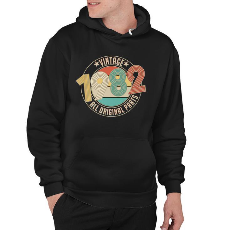 Vintage 1982 All Original Parts Emblem 40Th Birthday Hoodie