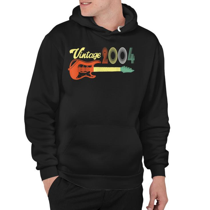 Vintage 2004 Retro 18Th Birthday With Guitar 18 Years Old  Hoodie